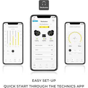 Technic - Écouteurs Intra-Auriculaires Sans-Fil, Hi-Res Audio, Supression du Bruit, Microphone et Boitier de Recharge, Argenté - Simple Boutique