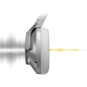 Technics - Écouteurs Bluetooth Sans-Fil avec Réduction du Bruit, Hi-Res, Télécommande et Microphone Intégrés, Argenté - Simple Boutique