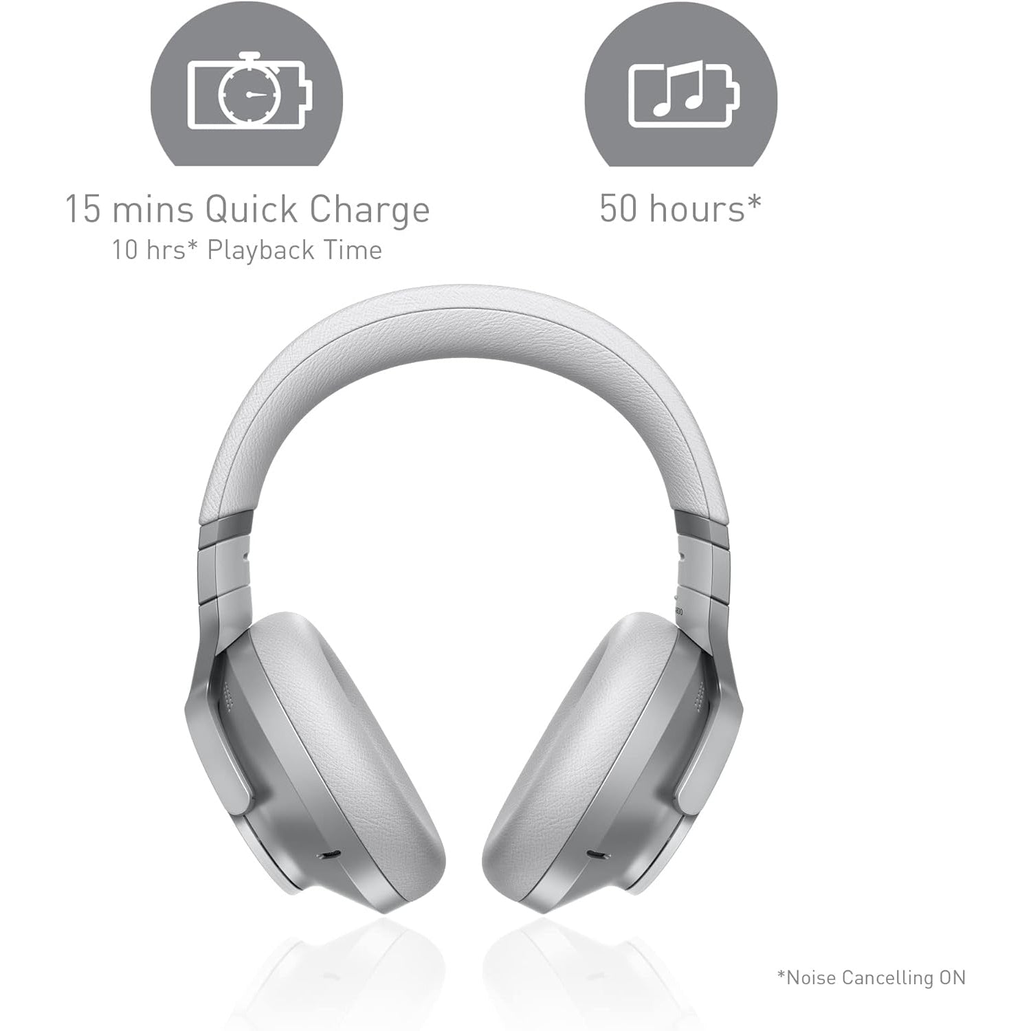 Technics - Écouteurs Bluetooth Sans-Fil avec Réduction du Bruit, Hi-Res, Télécommande et Microphone Intégrés, Argenté - Simple Boutique