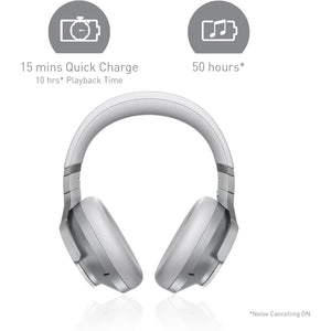 Technics - Écouteurs Bluetooth Sans-Fil avec Réduction du Bruit, Hi-Res, Télécommande et Microphone Intégrés, Argenté - Simple Boutique