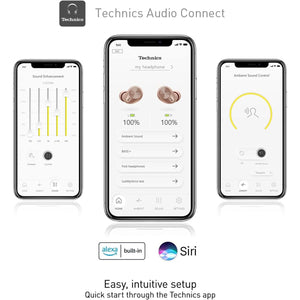 Technics - Écouteurs Intra-Auriculaires Sans-Fil Bluetooth avec Microphone et Boitier de Recharge, Rose - Simple Boutique
