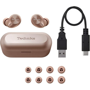 Technics - Écouteurs Intra-Auriculaires Sans-Fil Bluetooth avec Microphone et Boitier de Recharge, Rose - Simple Boutique
