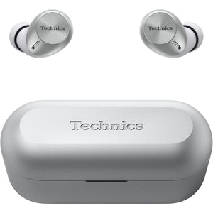 Technics - Écouteurs Intra-Auriculaires Sans-Fil Bluetooth avec Suppression du Bruit, Microphone et Boitier de Recharge, Argenté - Simple Boutique