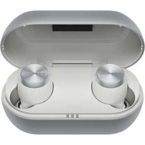 Technics - Écouteurs Intra-Auriculaires Sans-Fil Bluetooth avec Supression du Bruit, Microphone et Boitier de Recharge, Argenté - Simple Boutique