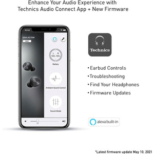 Technics - Écouteurs Intra-Auriculaires Sans-Fil Bluetooth avec Supression du Bruit, Microphone et Boitier de Recharge, Noir - Simple Boutique