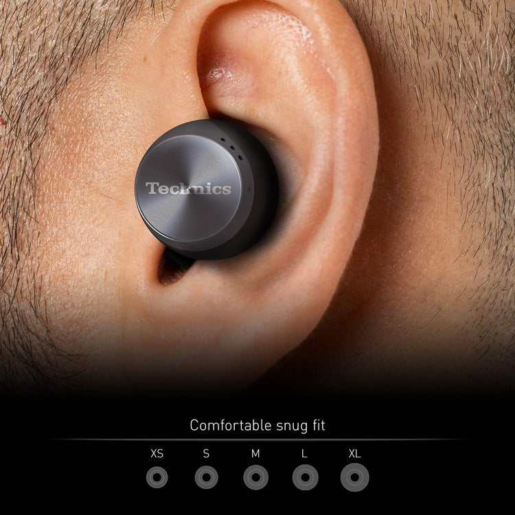 Technics - Écouteurs Intra-Auriculaires Sans-Fil Bluetooth avec Supression du Bruit, Microphone et Boitier de Recharge, Noir - Simple Boutique