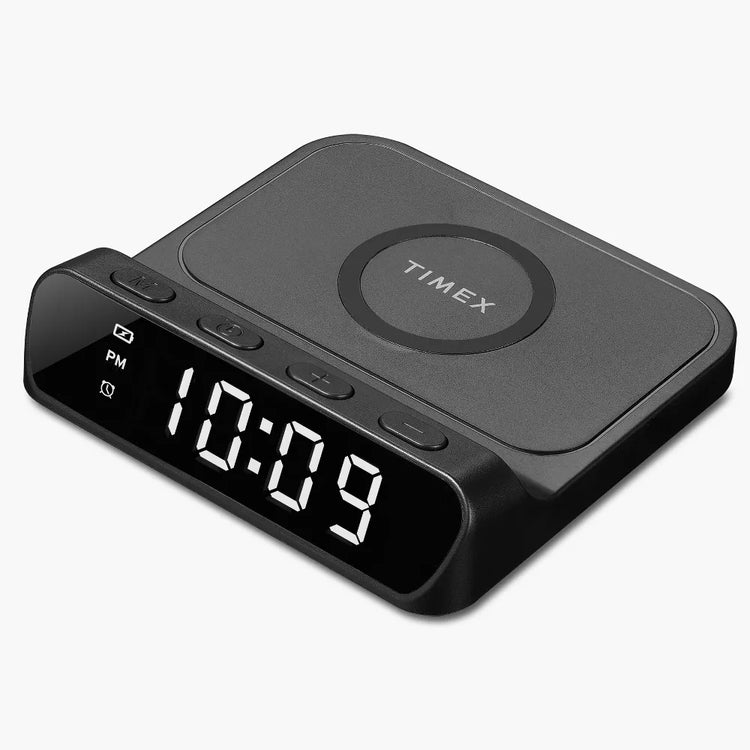 Timex Réveil-Matin avec Affichage LED, Chargement Sans Fil et Batteries de Secours, Noir - TW14B - Simple Boutique