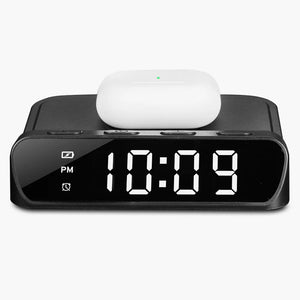 Timex Réveil-Matin avec Affichage LED, Chargement Sans Fil et Batteries de Secours, Noir - TW14B - Simple Boutique