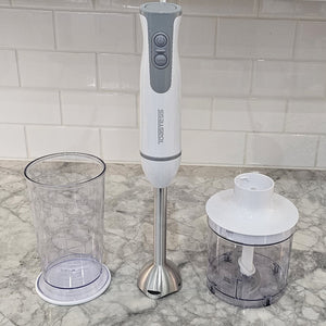 Toastess - Combo Mélangeur à Main et Hachoir, 2 Vitesses, 260 Watts, Blanc - Simple Boutique