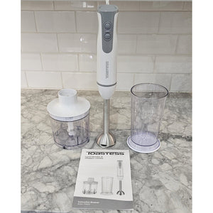 Toastess - Combo Mélangeur à Main et Hachoir, 2 Vitesses, 260 Watts, Blanc - Simple Boutique