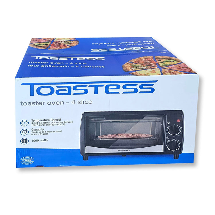 Toastess - Four Grille-Pain, Capacité de 4 Tranches, Contrôle de la Température, 1000 Watts, Noir - Simple Boutique