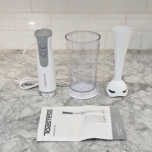 Toastess - Mélangeur à Main avec Tasse à Mesurer 700ml, 2 Vitesses, 260 Watts, Blanc - Simple Boutique