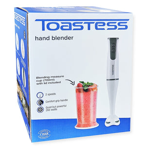 Toastess - Mélangeur à Main avec Tasse à Mesurer 700ml, 2 Vitesses, 260 Watts, Blanc - Simple Boutique