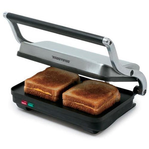 Toastess TSG710 - Grill Pour Sandwichs avec Plaque de Cuisson Antiadhésive, 1000 Watts, Acier Inoxydable - Simple Boutique