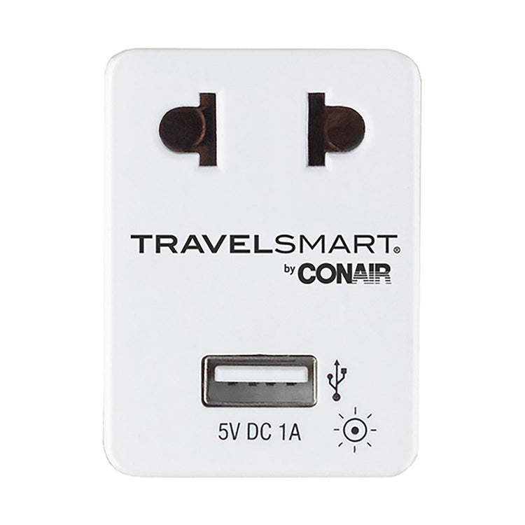 Travel Smart - Adaptateur de Voyage Avec Port USB, Blanc - Simple Boutique