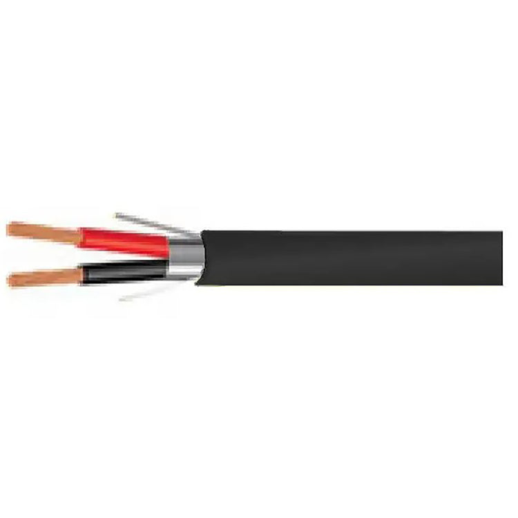 UPG - Câble d'alarme d'incendie et Haut-Parleur Blindé, Toronné, 16AWG/2C, Résistance au Feu FPLP/CMP , 1000pi, Noir - Simple Boutique