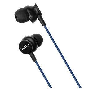 Veho - Écouteurs Intra-Auriculaire Filaire Z3 avec Microphone et Télécommande Intégré, Bleu - Simple Boutique