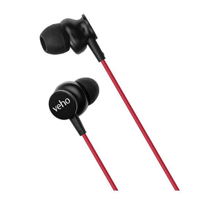 Veho - Écouteurs Intra-Auriculaire Filaire Z3 avec Microphone et Télécommande Intégré, Rouge - Simple Boutique