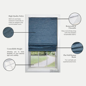 Versaille - Store Romain Sans Cordon, Collection Caesar, Tissu Assombrissant, Bleu (Disponible en 7 Grandeurs) - Simple Boutique