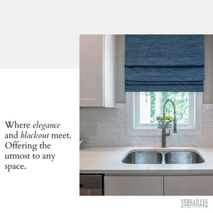 Versaille - Store Romain Sans Cordon, Collection Caesar, Tissu Assombrissant, Bleu (Disponible en 7 Grandeurs) - Simple Boutique
