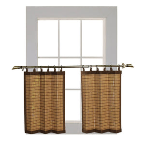 Versailles - 2 Panneaux de Rideau en Bambou Ring Top, Oeillets en Laiton, 48" x 24", Brun - Simple Boutique