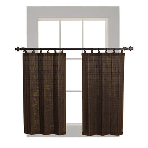Versailles - 2 Panneaux de Rideau en Bambou Ring Top, Oeillets en Laiton, 48" x 36", Espresso - Simple Boutique