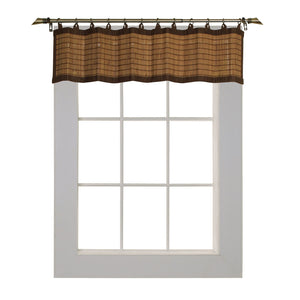 Versailles - Cantonnière en Bambou Ring Top, Oeillets en Laiton, 48" x 12", Brun - Simple Boutique