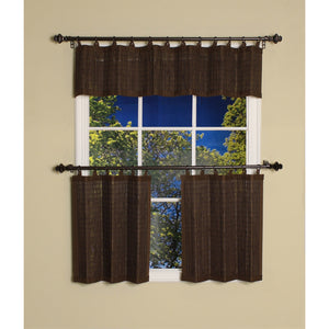 Versailles - Cantonnière en Bambou Ring Top, Oeillets en Laiton, 48" x 12", Espresso - Simple Boutique