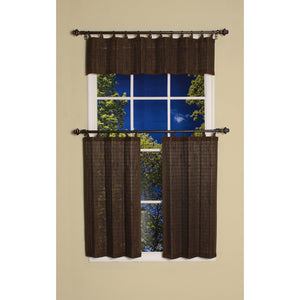 Versailles - Cantonnière en Bambou Ring Top, Oeillets en Laiton, 48" x 12", Espresso - Simple Boutique