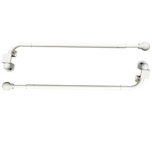 Versailles - Ensemble de 2 Bras Pivotants pour Rideau, Longueur Ajustable, Blanc (Disponible en 2 Grandeur) - Simple Boutique