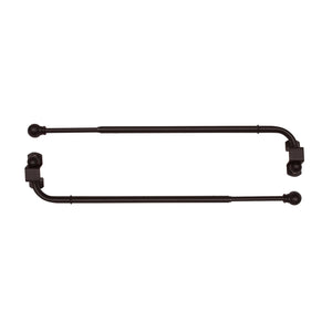 Versailles - Ensemble de 2 Bras Pivotants pour Rideau, Longueur Ajustable, Couleur Café (Disponible en 2 Grandeur) - Simple Boutique