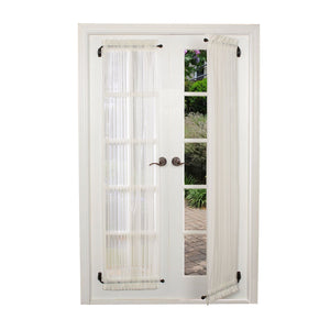 Versailles - Ensemble de 2 Bras Pivotants pour Rideau, Longueur Ajustable, Étain (Disponible en 2 Grandeur) - Simple Boutique