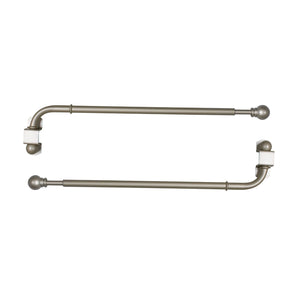 Versailles - Ensemble de 2 Bras Pivotants pour Rideau, Longueur Ajustable, Étain (Disponible en 2 Grandeur) - Simple Boutique