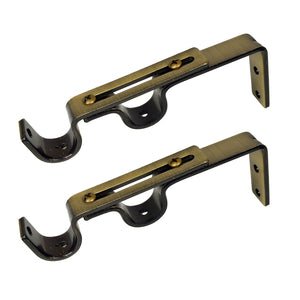 Versailles - Ensemble de 2 Supports Muraux Double pour Tringle à Rideau, Bronze - Simple Boutique