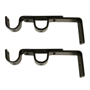 Versailles - Ensemble de 2 Supports Muraux Double pour Tringle à Rideau, Noir - Simple Boutique