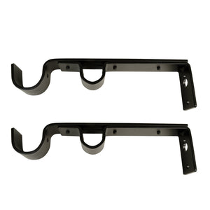 Versailles - Ensemble de 2 Supports Muraux Double pour Tringle à Rideau, Noir - Simple Boutique