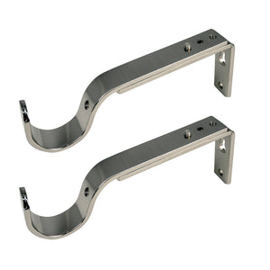 Versailles - Ensemble de 2 Supports pour Rideau, Projection Ajustable entre 4" à 5.5", Argenté - Simple Boutique