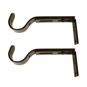 Versailles - Ensemble de 2 Supports pour Rideau, Projection Ajustable entre 4" à 5.5", Brun - Simple Boutique