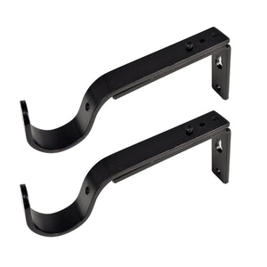Versailles - Ensemble de 2 Supports pour Rideau, Projection Ajustable entre 4" à 5.5", Noir - Simple Boutique