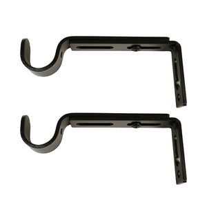 Versailles - Ensemble de 2 Supports pour Rideau, Projection Ajustable entre 4" à 6", Noir - Simple Boutique