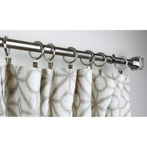 Versailles - Ensemble de 7 Anneaux à Pince pour Rideau avec Doublure en Nylon, Glissement silencieux, Argenté - Simple Boutique