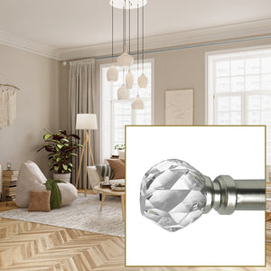 Versailles - Ensemble de Tringle à Rideau Esencial Facet, Longueur Ajustable, Argenté (2 Grandeurs Disponibles) - Simple Boutique