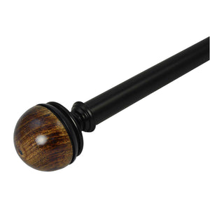 Versailles - Ensemble de Tringle à Rideau Exotique Demi, Longueur Ajustable, Noir (Disponible en 2 Grandeurs) - Simple Boutique