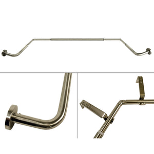 Versailles - Ensemble de Tringle à Rideau pour Baie Vitrée Oriel, 43" à 78", Argenté - Simple Boutique