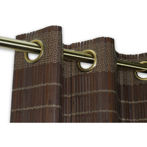 Versailles - Panneau de Rideau en Bambou Grommet Top, Oeillets en Laiton, 42" x 63", Noyer - Simple Boutique