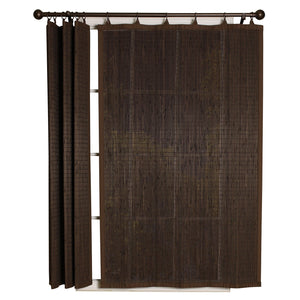 Versailles - Panneau de Rideau en Bambou Ring Top, Oeillets en Laiton, 40" x 63", Espresso - Simple Boutique