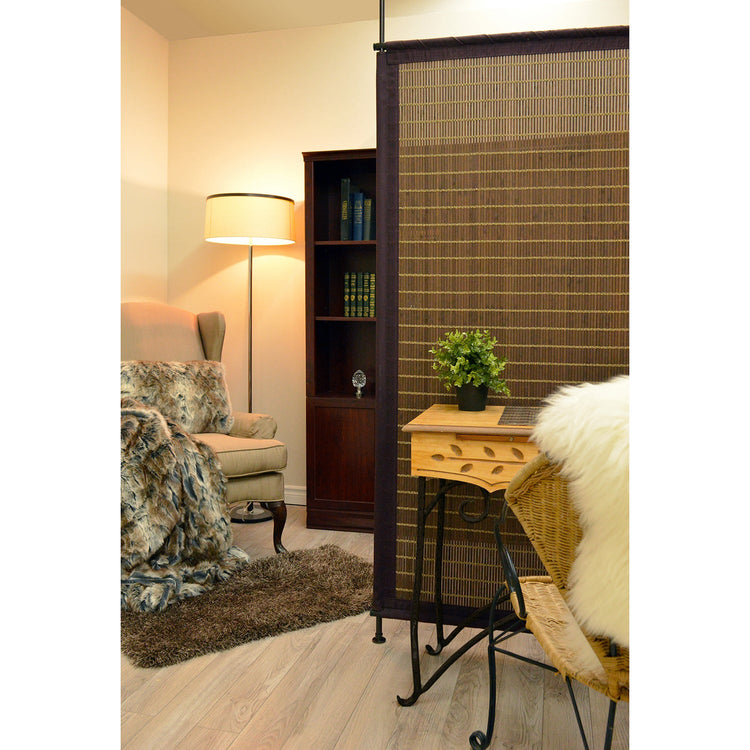Versailles - Panneau d'intimité en Bambou, 38" x 68", Hauteur ajustable, Brun - Simple Boutique