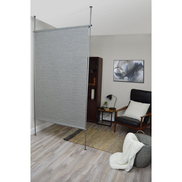 Versailles - Panneau d'intimité en Papier Tissé, 48" x 72", Hauteur ajustable, Gris - Simple Boutique