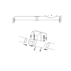 Versailles - Support de plafond pour Tringle à Rideau à Tension DUO, Interieur/Extérieur, Argenté - Simple Boutique