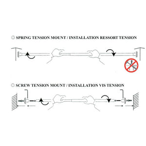 Versailles - Tringle à Tension pour Rideau DUO en Acier Inoxydable, Intérieur/Extérieur, Longueur Ajustable, Gris (3 Grandeurs Disponibles) - Simple Boutique